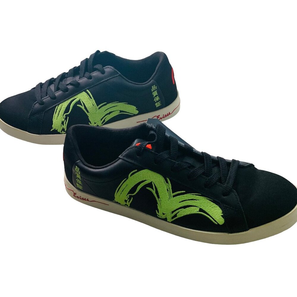 Evisu Black and Green Shoes